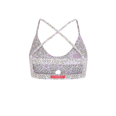 WHITE & CREAM PEACE ARTEMIS SPORTS BRA