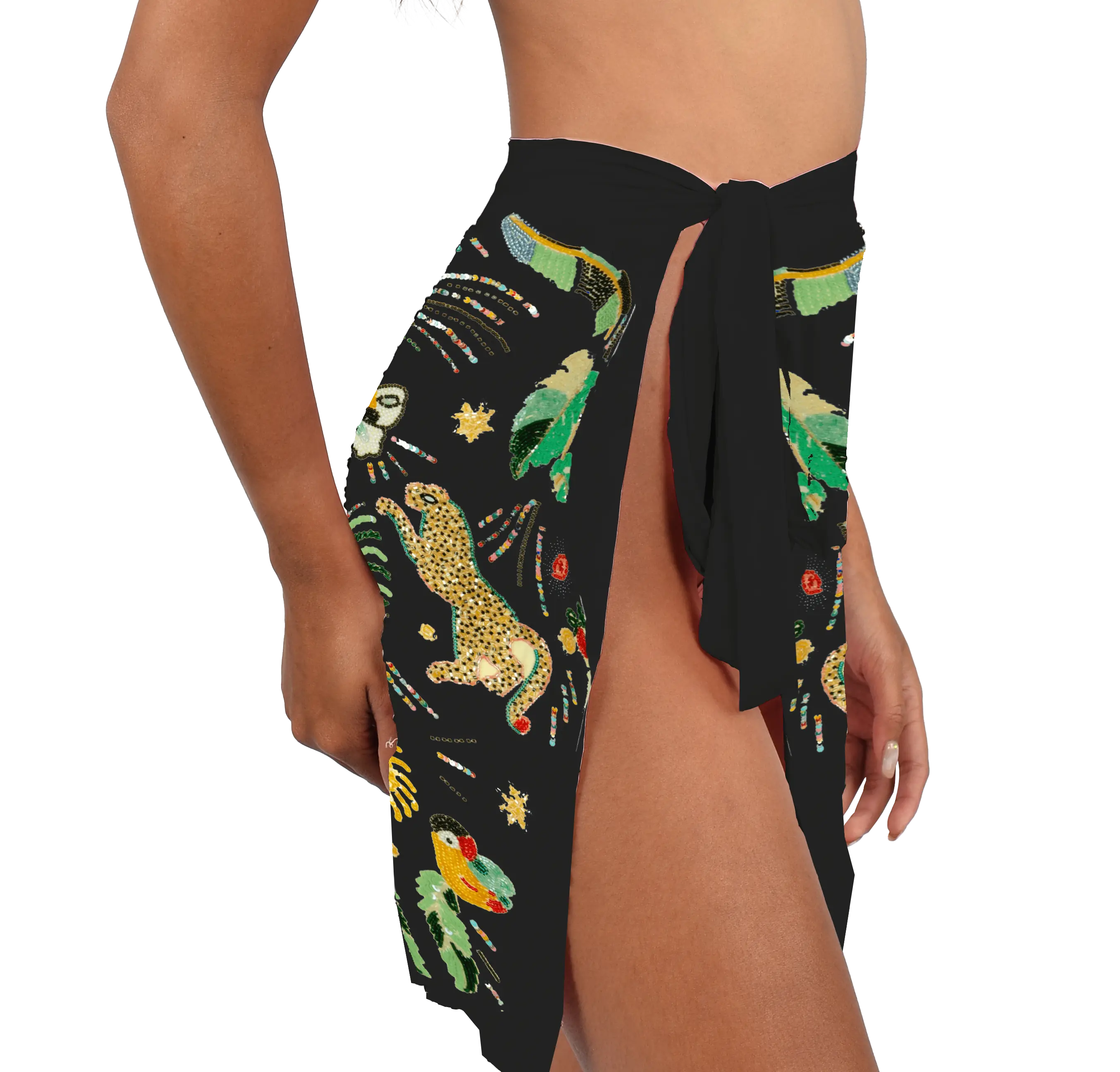 Aurelia Embroidered Luxury Black Mini Skirt