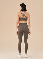 Taupe Leggings and Sports Bra