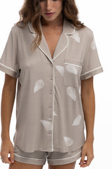 Bamboo Short Pyjama Set in Silver Birch