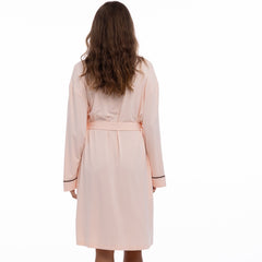 Bamboo Kimono Robe in Peach Powder