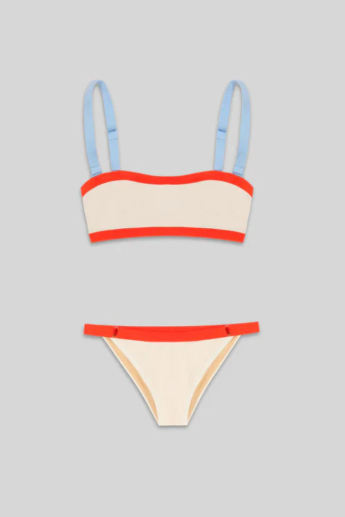 BAGUETTE BIKINI TOP - PEARLED WHITE