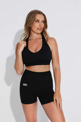 Luna Racer Crop in Black