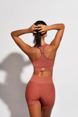 Luna Racer Crop in Rust