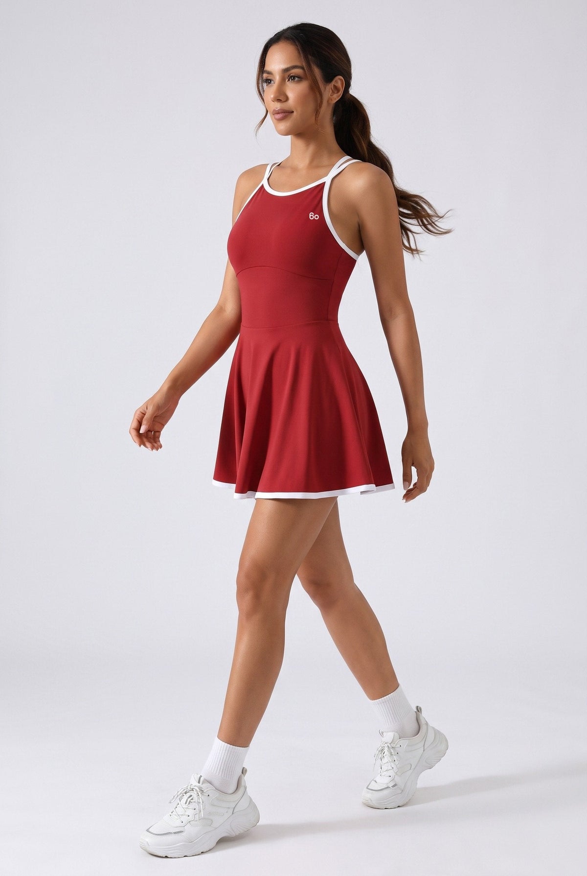 BELLA Halter Contrast Trim Dress