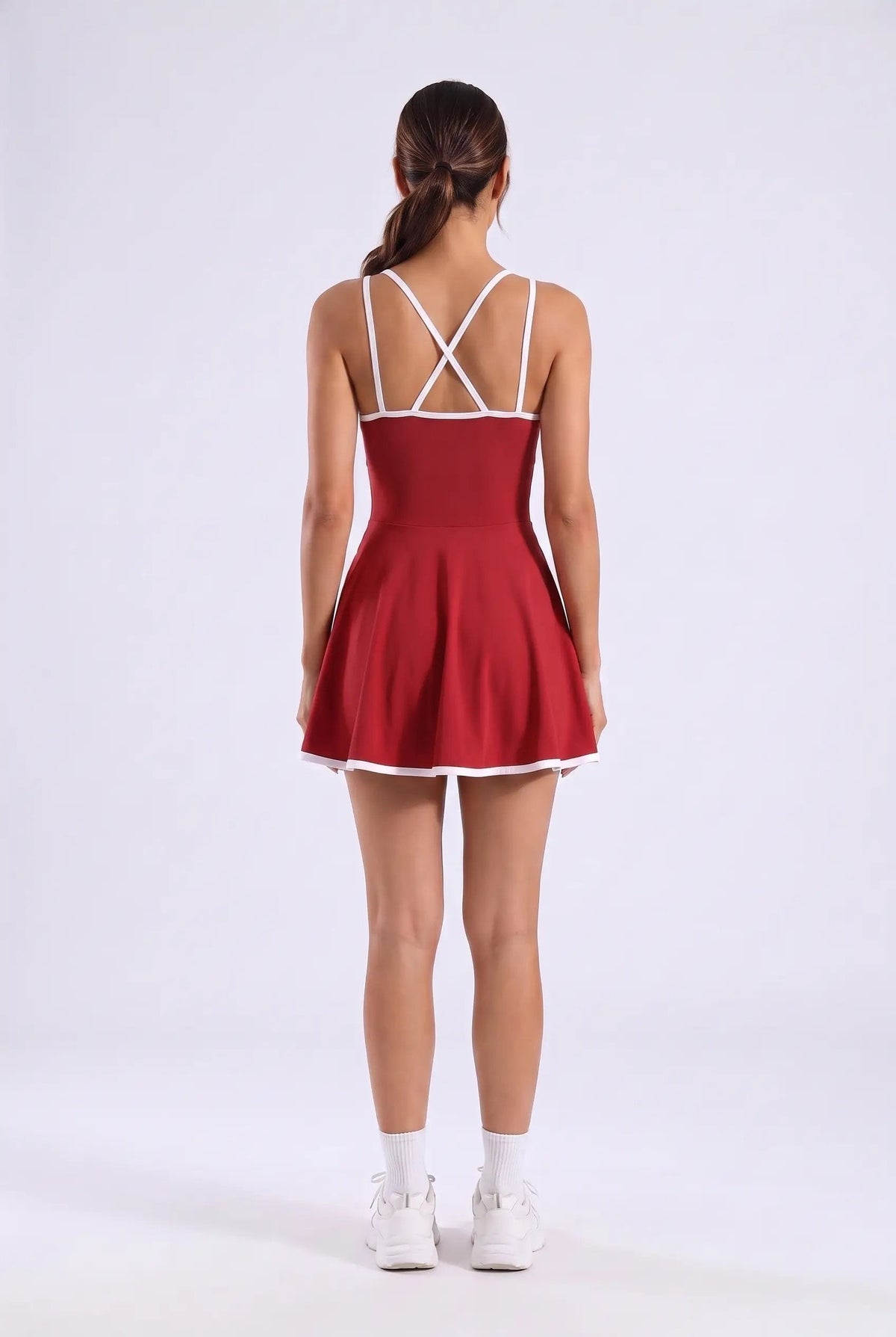 BELLA Halter Contrast Trim Dress