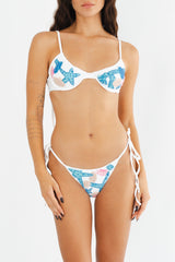 Bethanie Hand Embroidered White Bikini Set