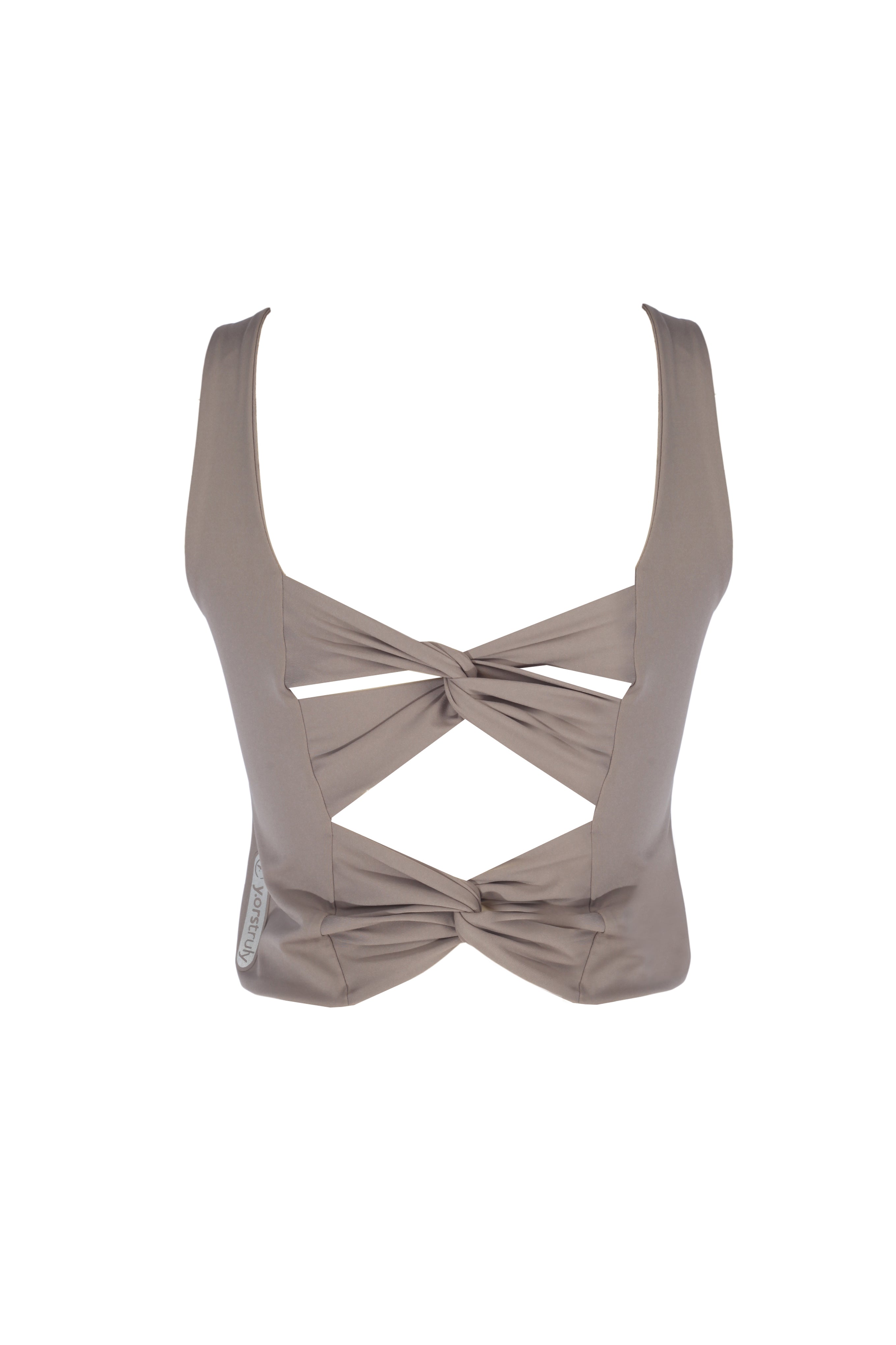 BOW LONG BRA - PEBBLE