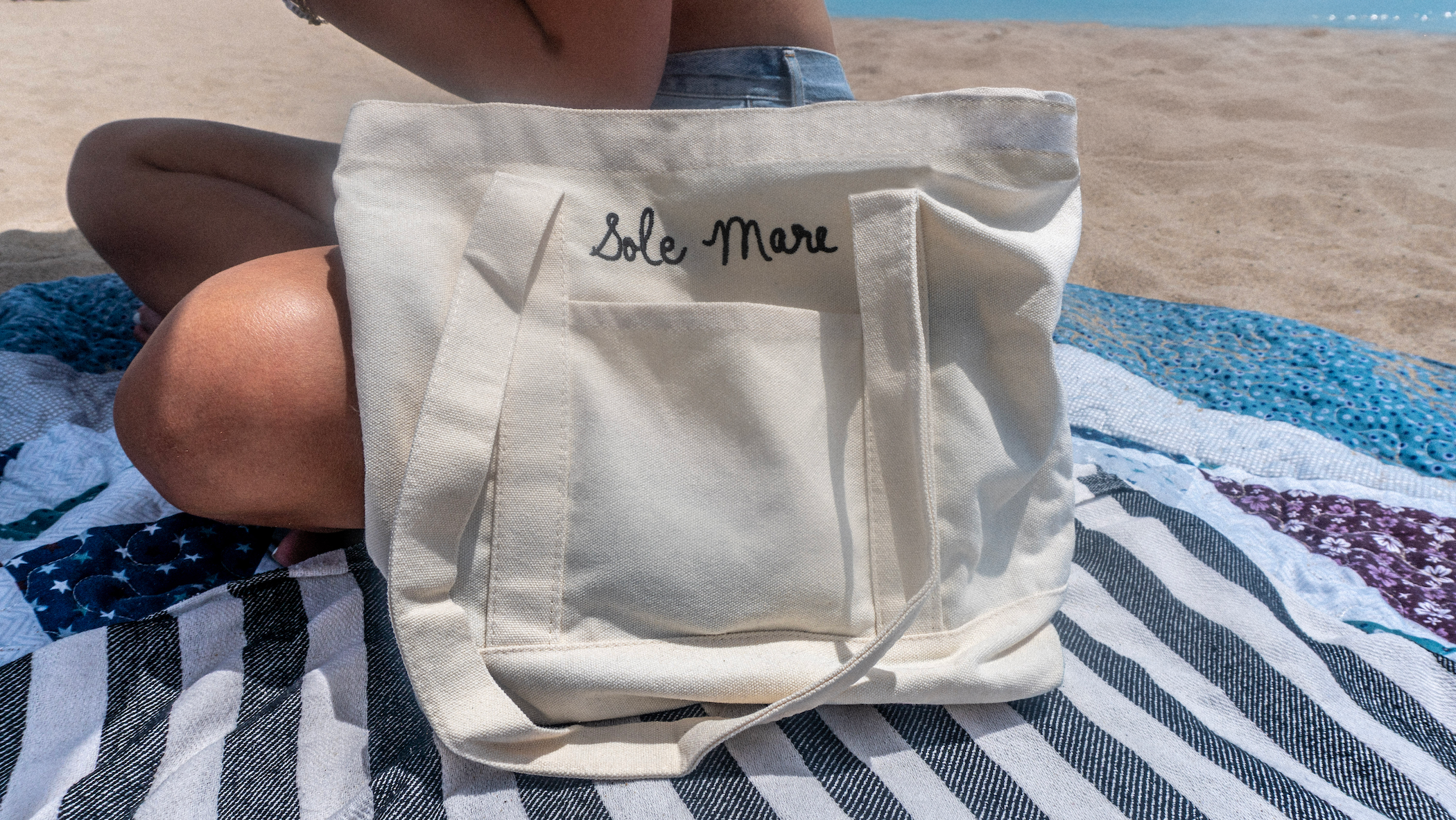 Sole Mare Embroidered Beach Bag