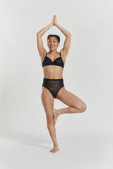 Betony Recycled-Tulle High-Rise Briefs - Volcanic Black