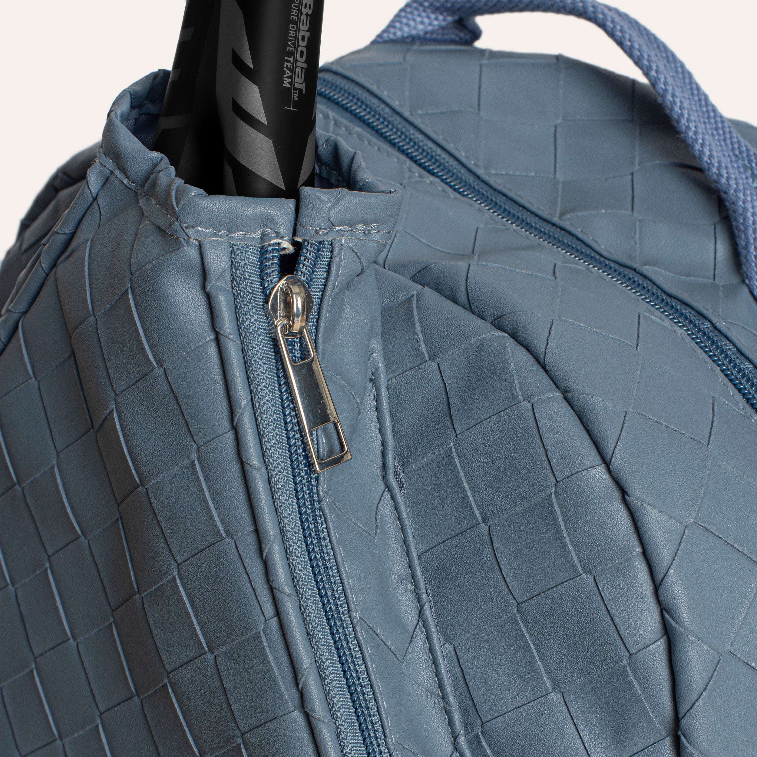 Racket Backpack Woven Leather Blue