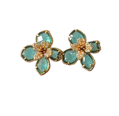 Flower Earrings Blue