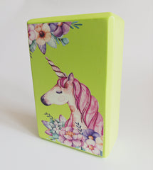 Children's Yoga Block Unicorn Green