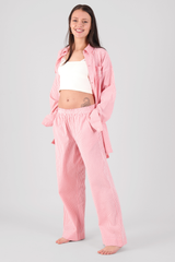 Camellia Gingham Ethical-Cotton Pyjama Trouser - Sunrise Pink