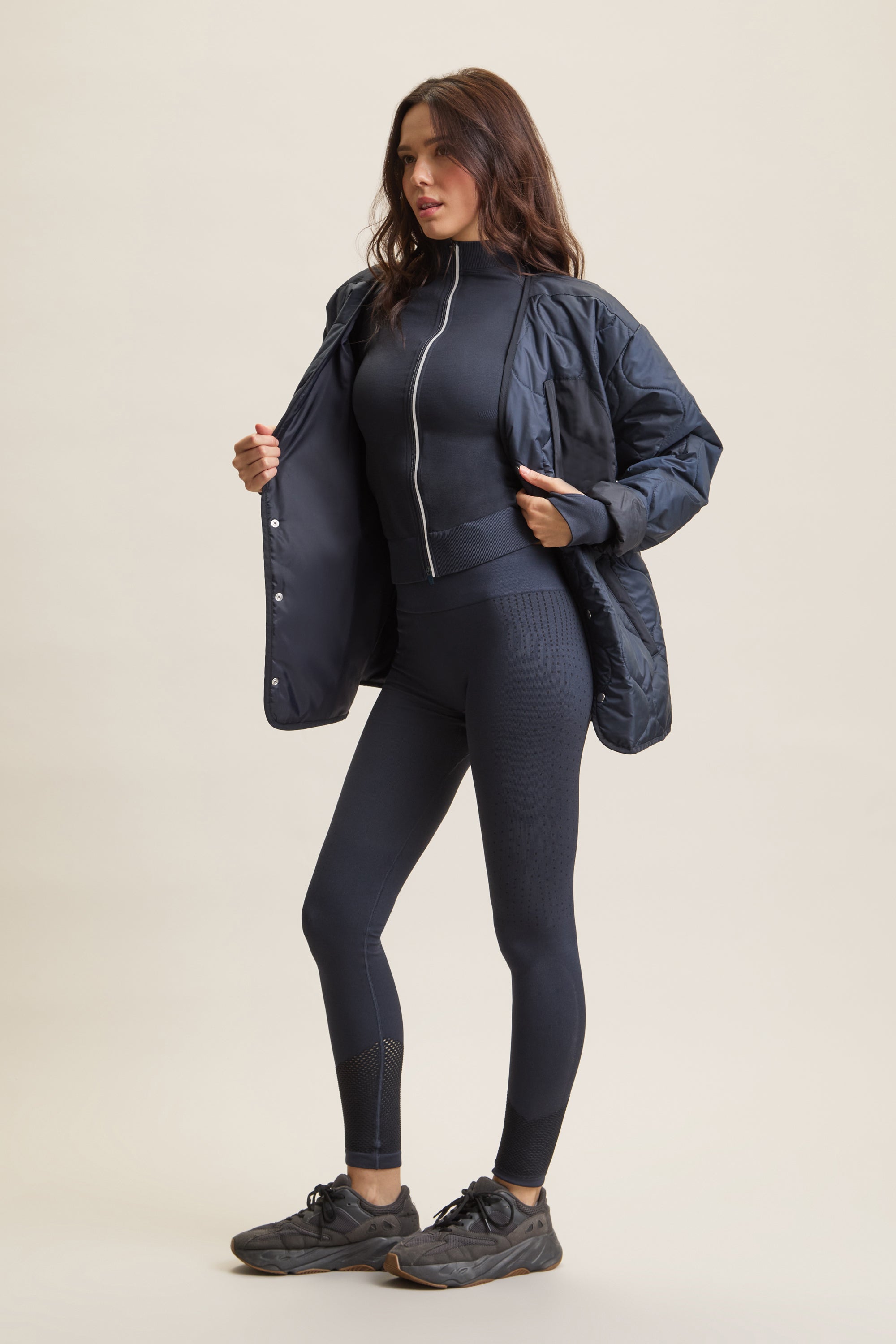 Contour Sculpt Zip Through Top