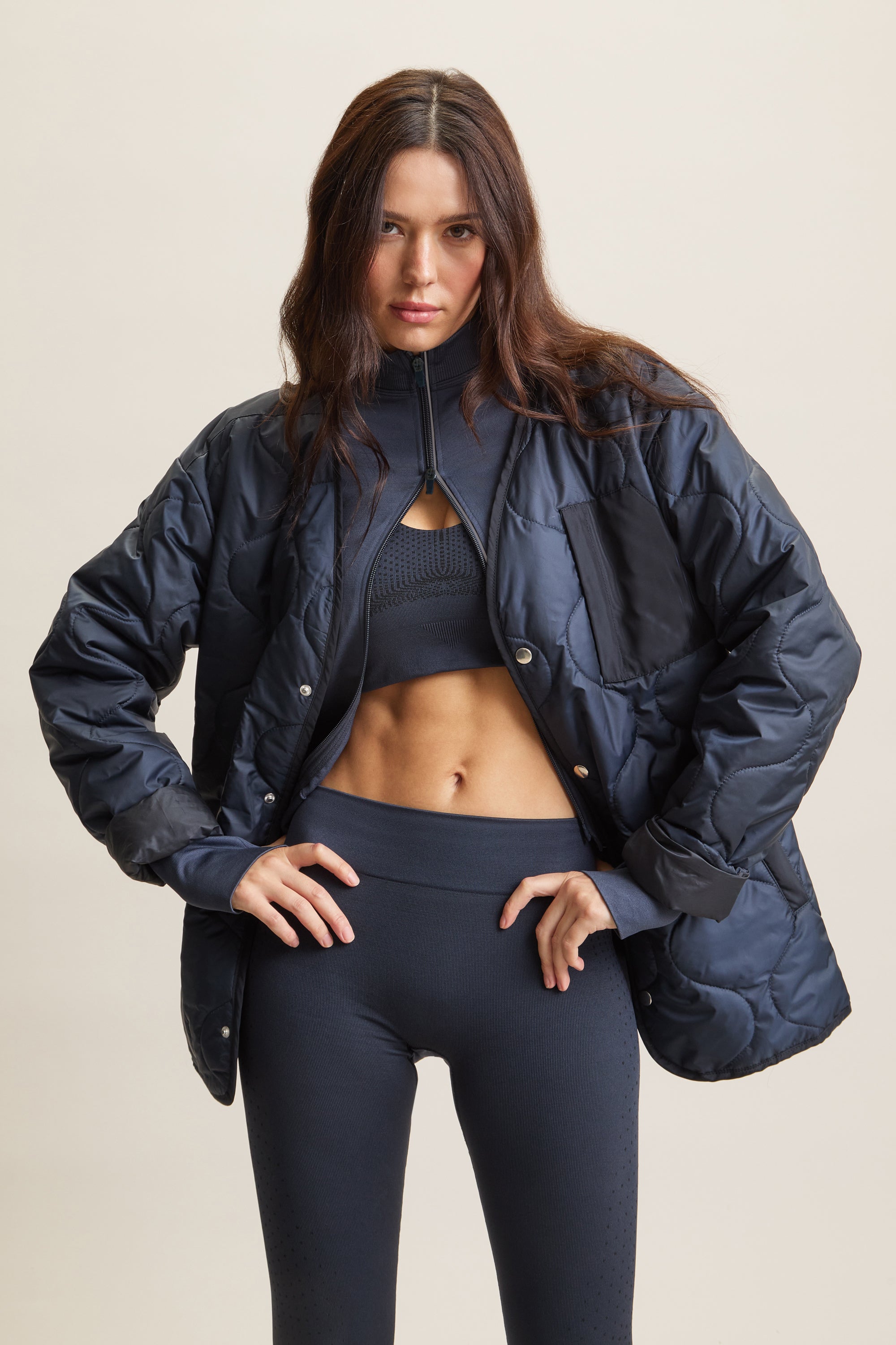 Contour Sculpt Zip Through Top