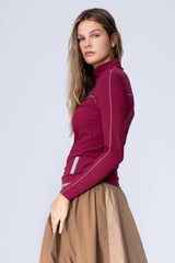 CREPE CUT OUT TOP - CHERRY RED