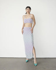 Calliope Luxury Crystal Co-Ord Top Only Purple Blue