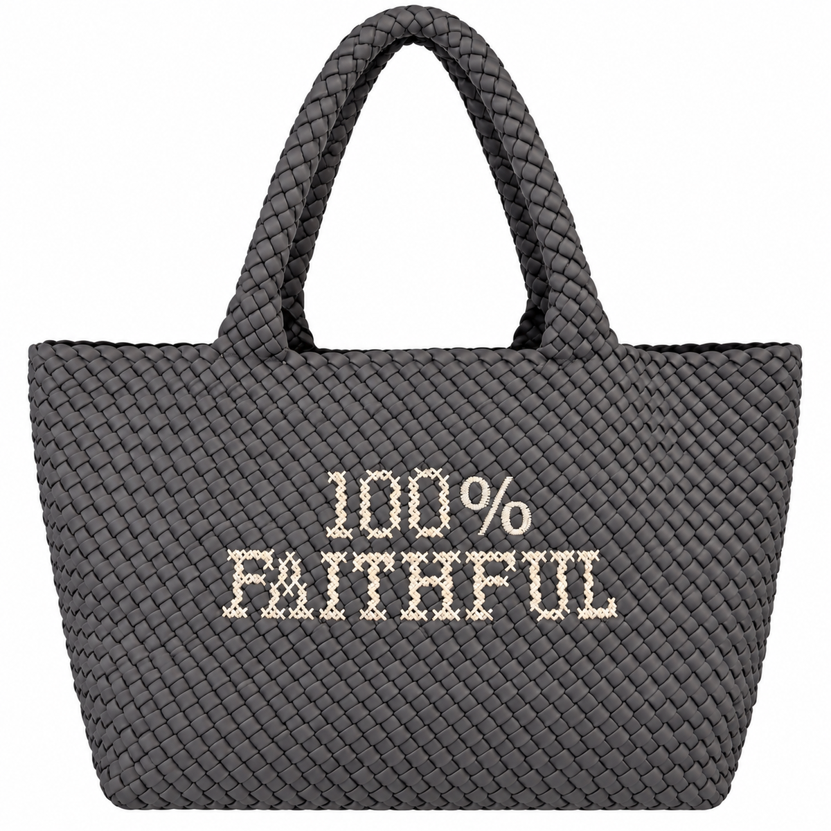 100% Faithful Embroidered Bag
