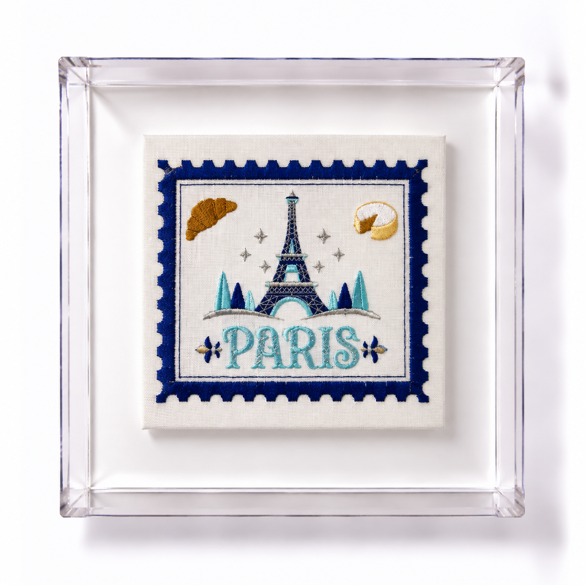 Paris Embroidered Stamp