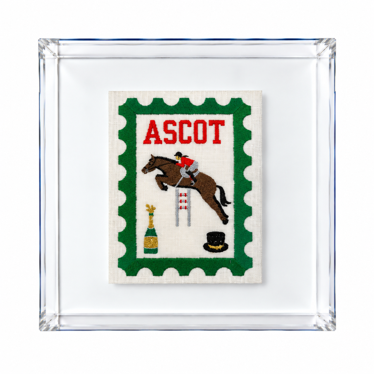 Ascot Embroidered Postcard Artwork