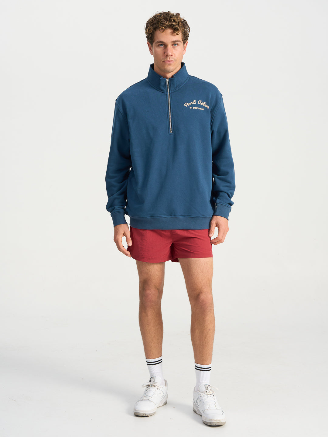 Forma 1/4 Zip Sweat - Washed Teal