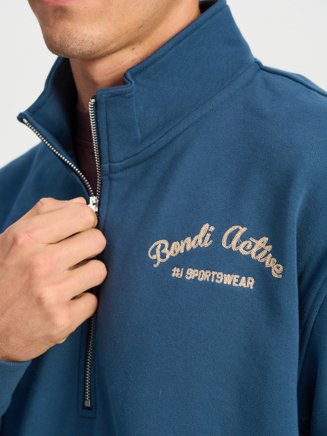Forma 1/4 Zip Sweat - Washed Teal