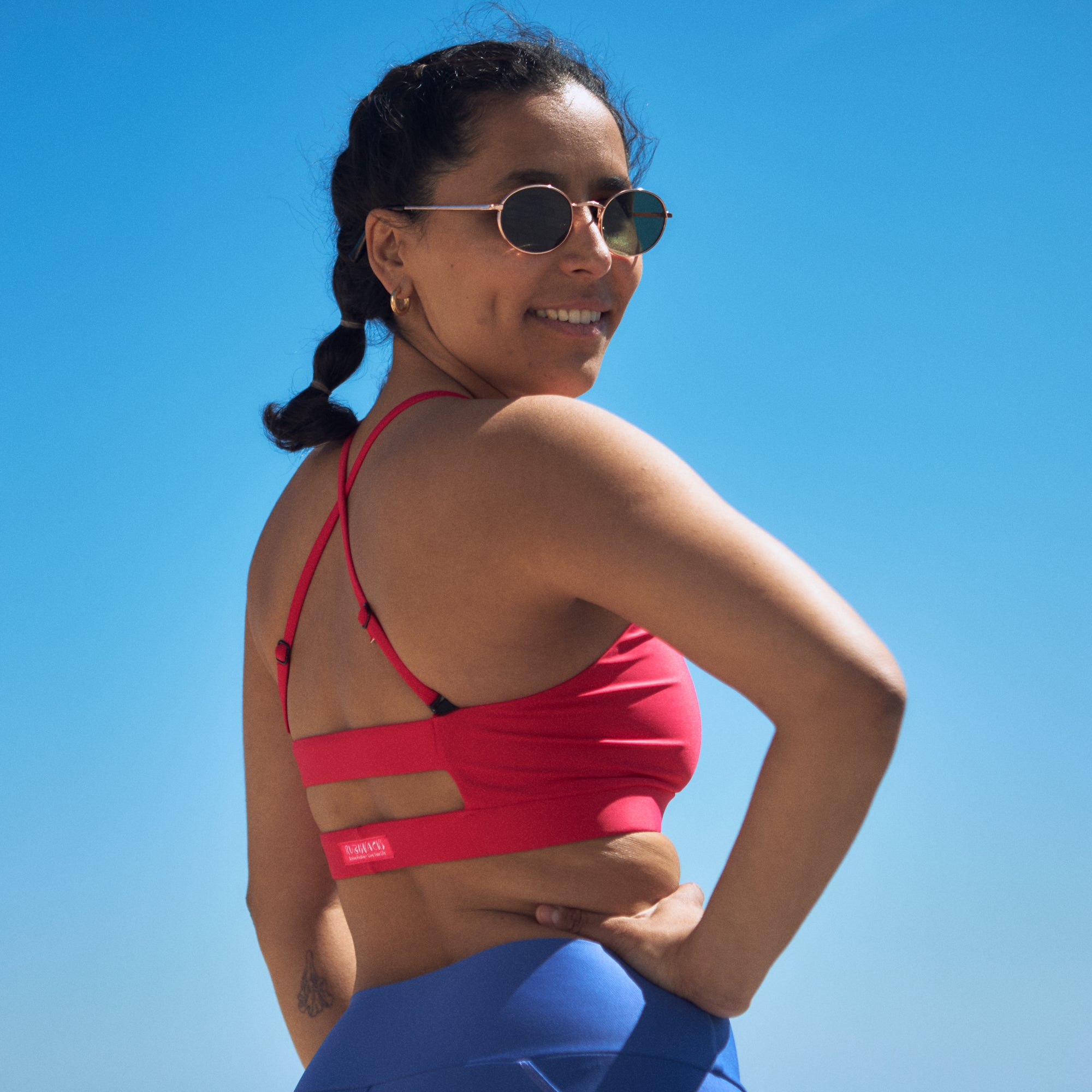 Coral Pink Artemis Sports Bra in ECONYL®