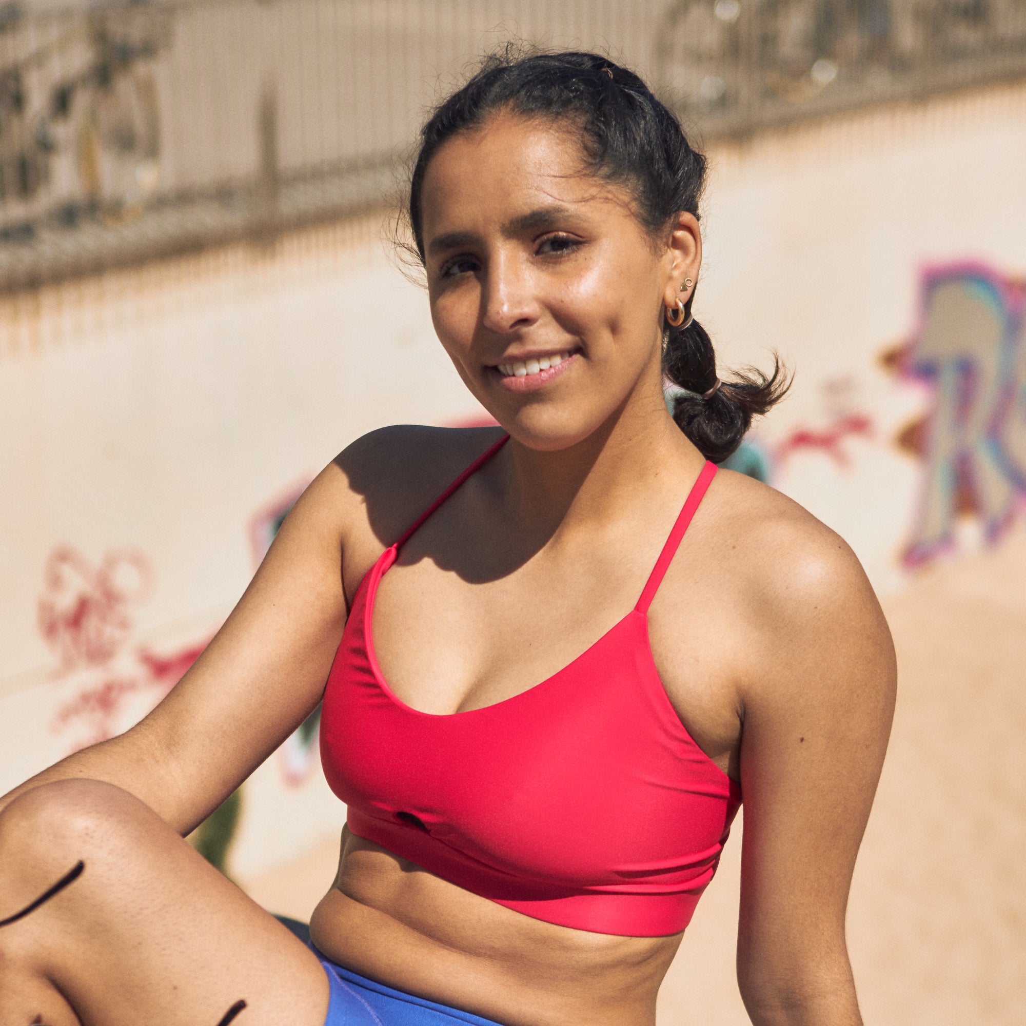 Coral Pink Artemis Sports Bra in ECONYL®