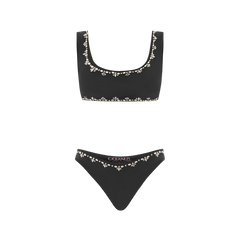 Aaliyah Hand Embroidered Black Bikini Bottom