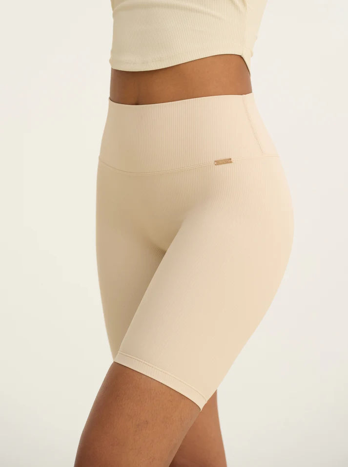 Balma Ribbed Biker Shorts Cream