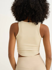 Alma Ribbed Racerback Top Cream