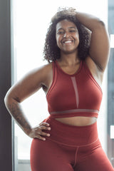 AirRise High Neck Longline Sports Bra - Wine Red