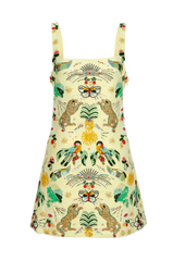 Aurelia Embroidered Luxury Sequin Mini Dress - Yellow