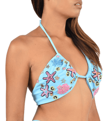 Fia Tropical Hand Embroidered Bikini Top Only