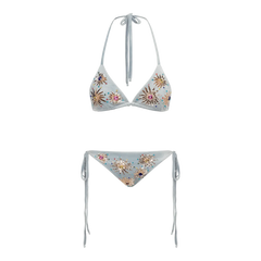 Dina High Cut Bikini Bottom Blue