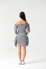 Chloe Dress in Black and White Striped Cotton