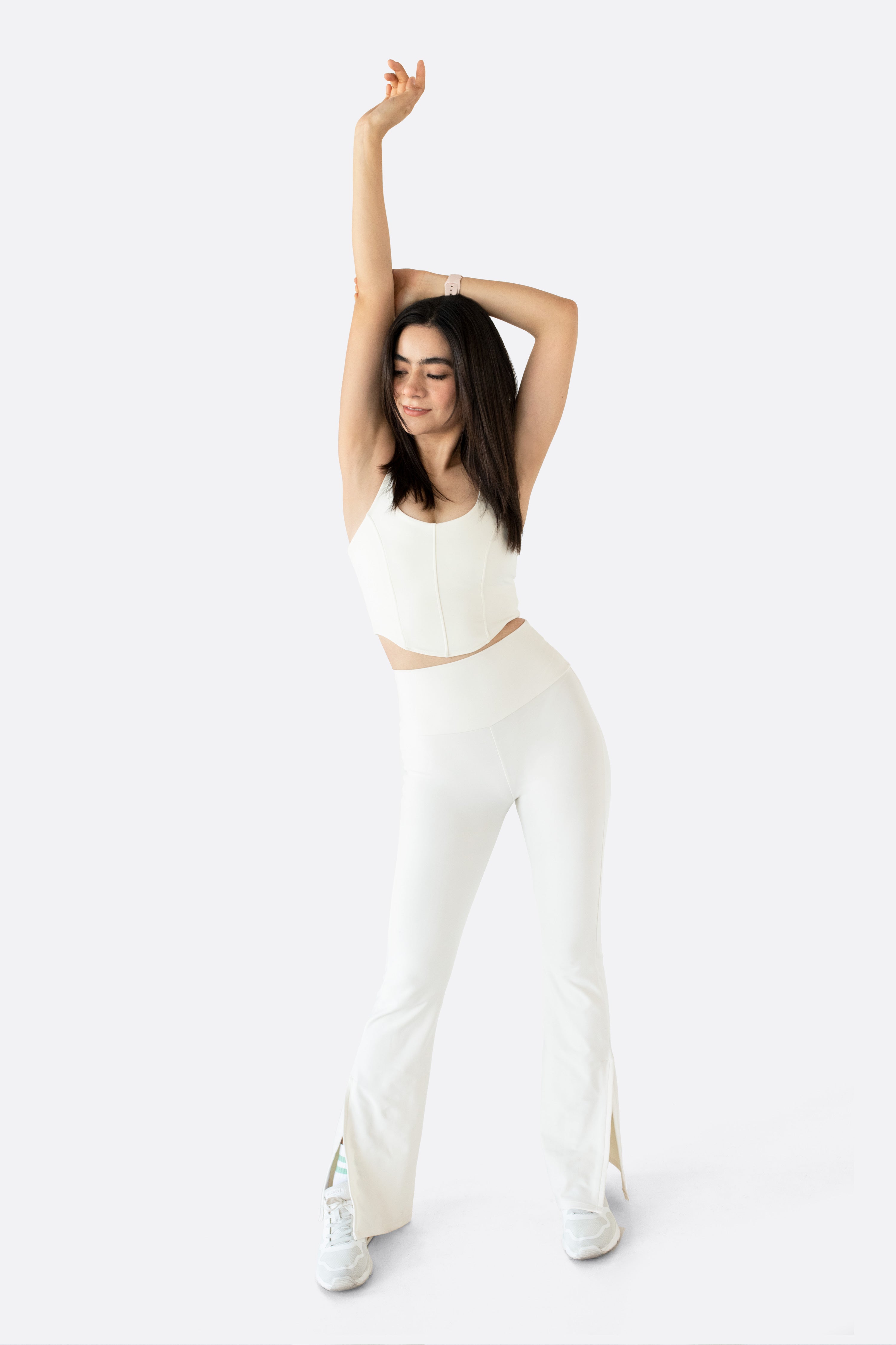 Ivory Set Leggings & Corset - Avenue Athletica