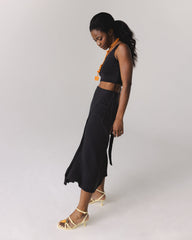Šatrija: Black Cotton Wrap Skirt