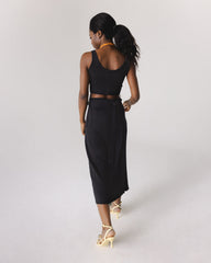 Šatrija: Black Cotton Wrap Skirt