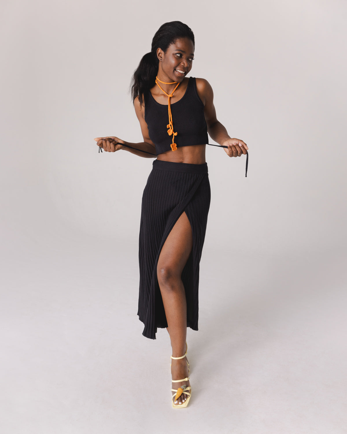 Šatrija: Black Cotton Wrap Skirt