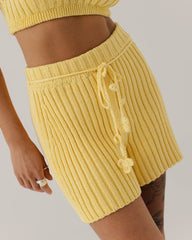 Pieva: Lemon Cotton Bralette & Shorts Set