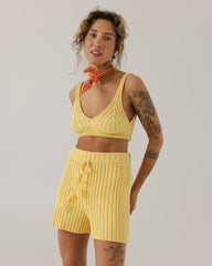 Pieva: Lemon Cotton Bralette & Shorts Set