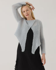Skraistas: Dew Silk & Mohair Cropped Cardigan