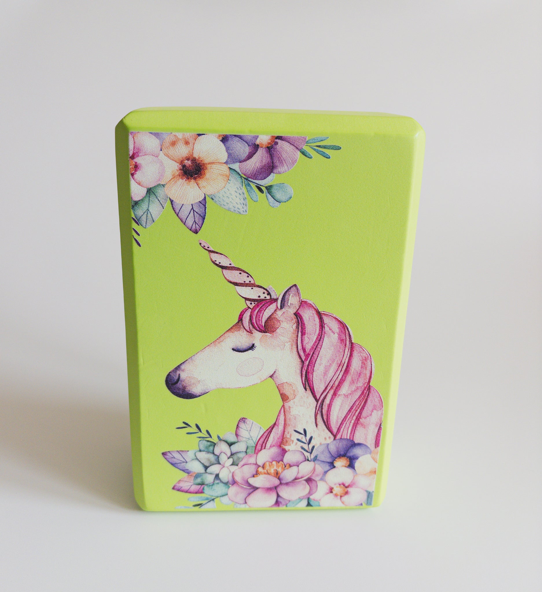 Children's Yoga Block Unicorn Green