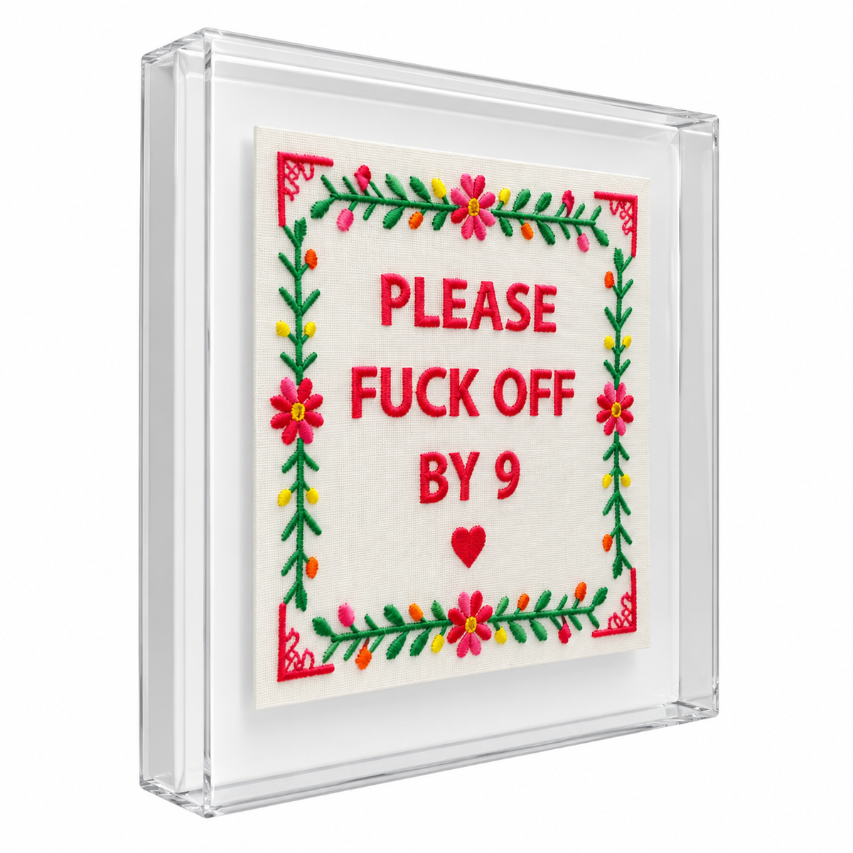 Embroidered Please Fuck Off by Nine Artwork