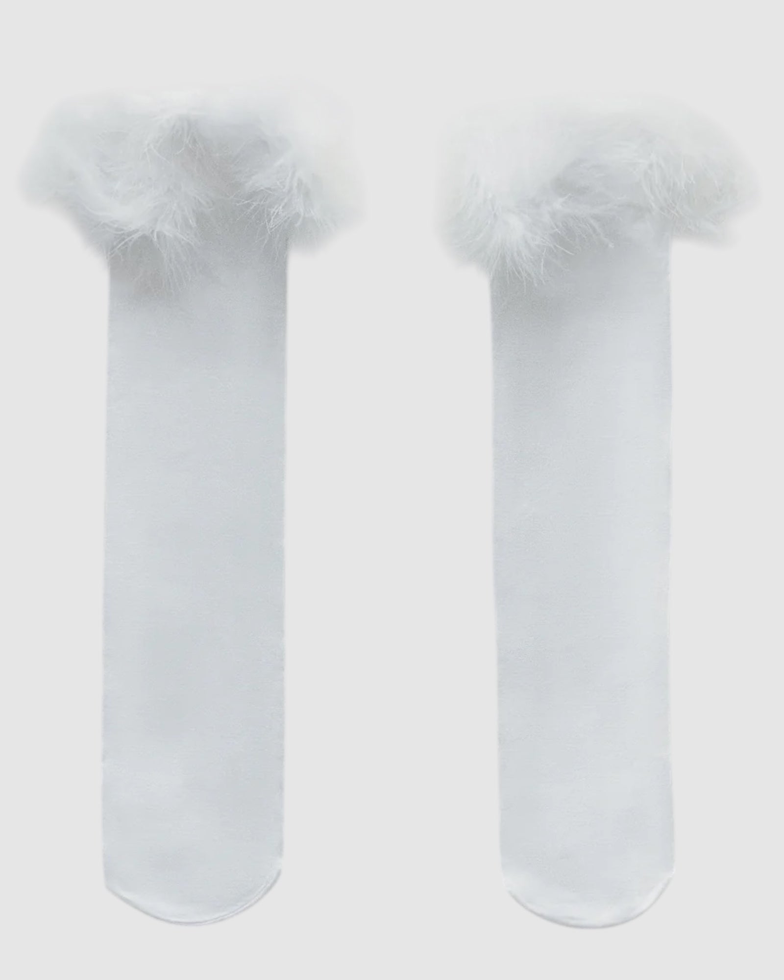 Frou-Frou Faux Fur Trim Combed Cotton Socks