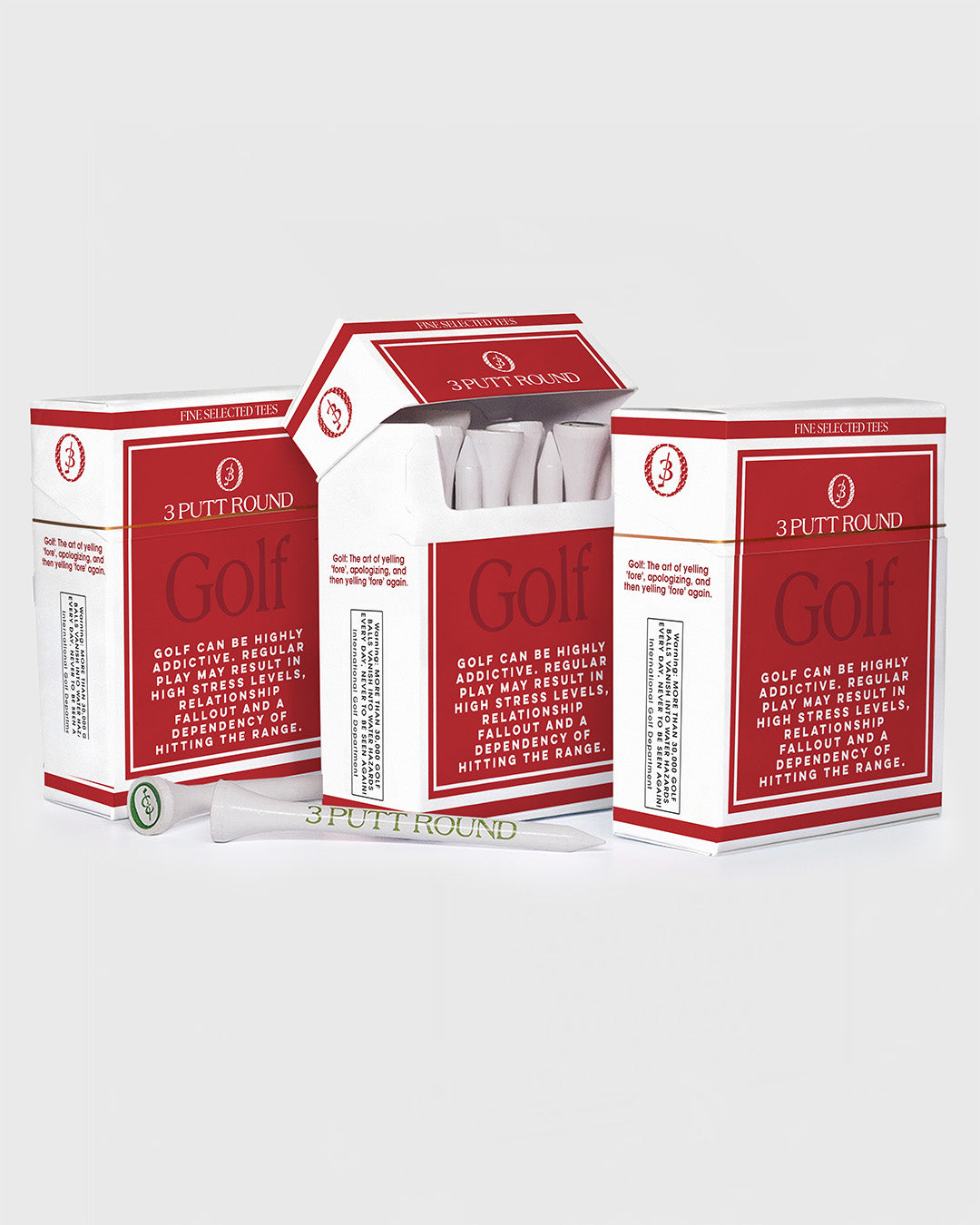 SET of RED "GOLF ADDICTION" TEE PACKS