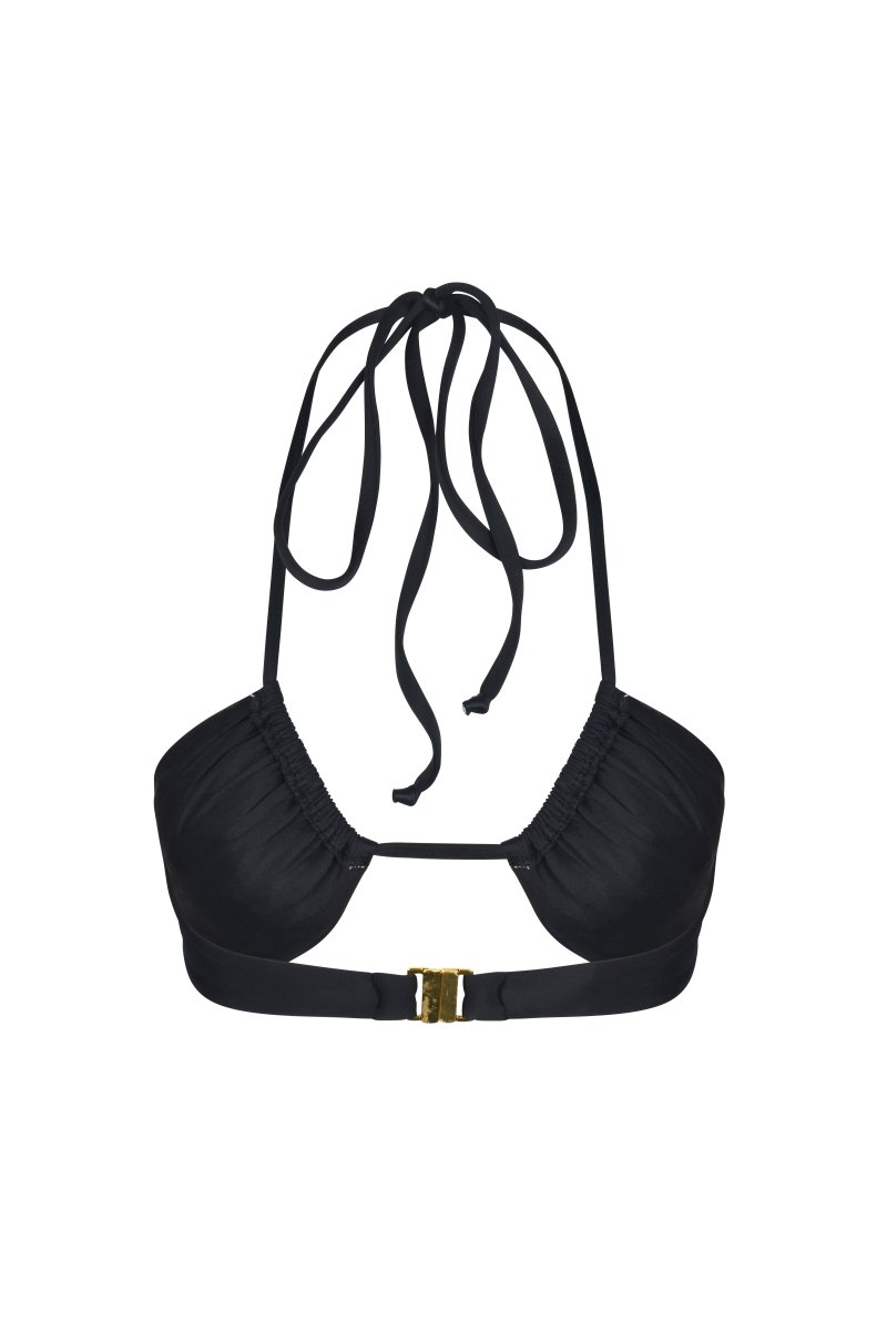 Marissa Hand Embroidered Luxe Bikini Top Black in Stock