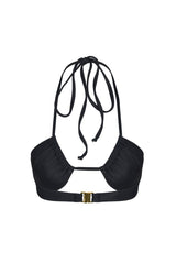 Marissa Hand Embroidered Luxe Bikini Top Black in Stock